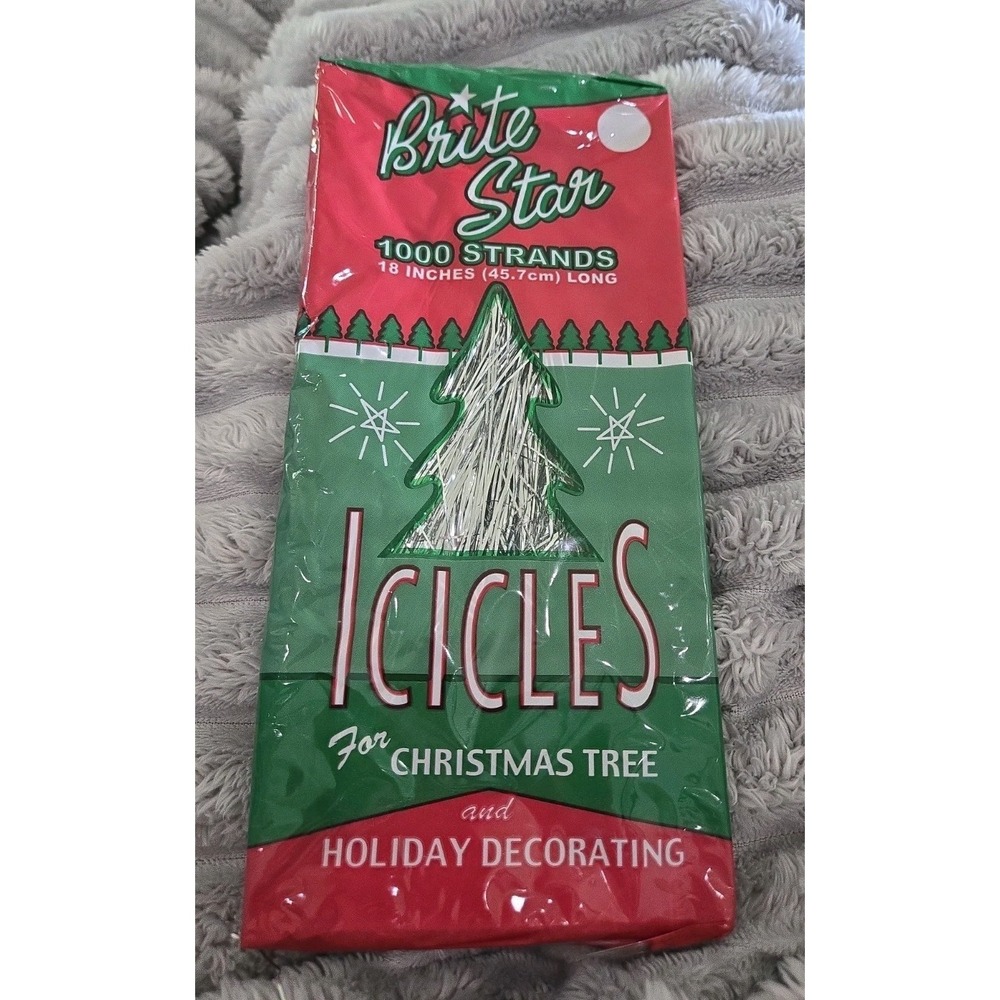 Brite Star‎ Tinsel Silver Icicles Christmas Tree Holiday Decor 1000 Strands New